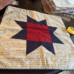 Park designs Navy and Red Star pillow  cover. q19.5x19.5